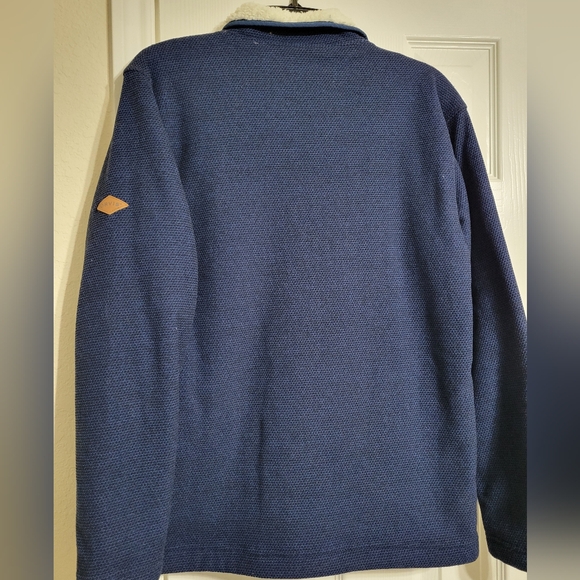 NWT•Orvis Men's Navy Blue Fleece Lined 1/4 Zip Pullover•Handwarmer Pockets•Small - Picture 6 of 9